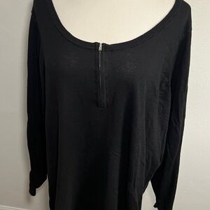 Torrid Sweater Womens 5X Black 3/4‎ Sleeve Pullover Lightweight A4